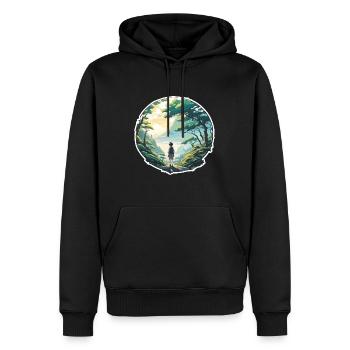 Anime / Bande dessinée / Japonais / Animation / Dessin animé - Sweat à capuche Premium bio Homme - noir - Devant - Nico (187cm)