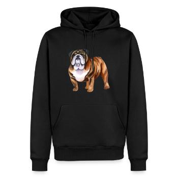 Bulldogge Hund Liebhaber Tier - Männer Premium Bio Hoodie - Schwarz - Vorne - Nico (187cm)