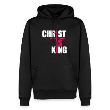 Le Christ est roi Foi chrétienne Religieux - Sweat à capuche Premium bio Homme - noir - Devant - Nico (187cm)