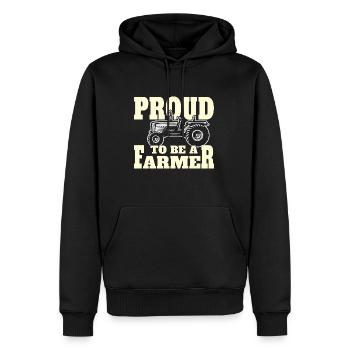 Stolz darauf, Landwirt zu sein. Stolz auf den Bauern. - Männer Premium Bio Hoodie - Schwarz - Vorne - Nico (187cm)