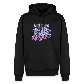 Gaymer Rainbow Gaming Égalité LGBT Pride - Sweat à capuche Premium bio Homme - noir - Devant - Nico (187cm)