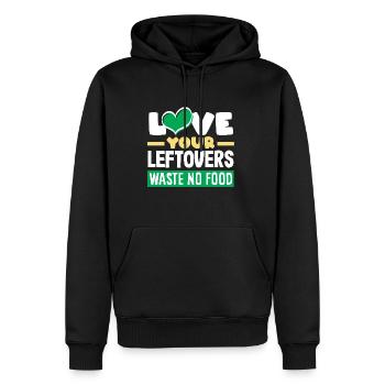 Aimez vos restes, ne gaspillez pas de nourriture! Conscient - Sweat à capuche Premium bio Homme - noir - Devant - Nico (187cm)