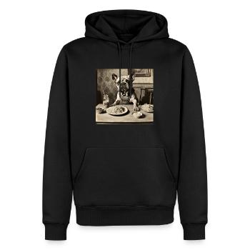Chien / Animal / Photo / Sauvage / Drôle / Aboiement - Sweat à capuche Premium bio Homme - noir - Devant - Nico (187cm)