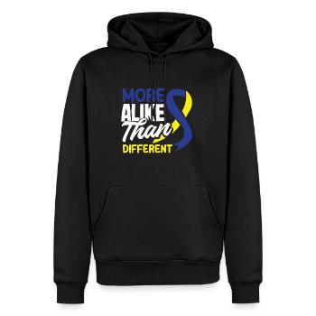 Love Doesn't Count Chromosomes Down Syndrome - Männer Premium Bio Hoodie - Schwarz - Vorne - Nico (187cm)
