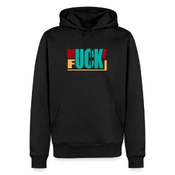Muckefuck, für Kaffee Genießer! - Männer Premium Bio Hoodie - Schwarz - Vorne - Nico (187cm)