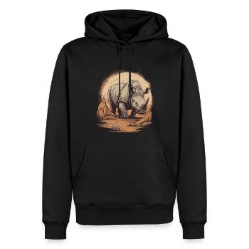 Nashorn Rhino Rhinozeros - Männer Premium Bio Hoodie - Schwarz - Vorne - Nico (187cm)