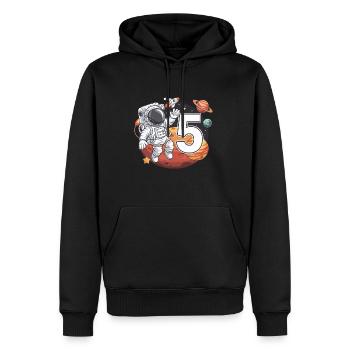 5e anniversaire Astronaute Aventure spatiale pour les garçons - Sweat à capuche Premium bio Homme - noir - Devant - Nico (187cm)