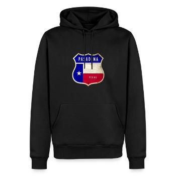 Pasadena Texas Wappen Flaggen Design - Männer Premium Bio Hoodie - Schwarz - Vorne - Nico (187cm)