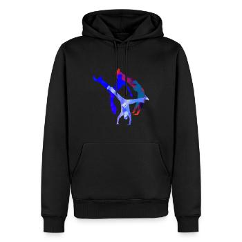 Capoeira,Sports,Graffiti,Coloré,Peinture - Sweat à capuche Premium bio Homme - noir - Devant - Nico (187cm)