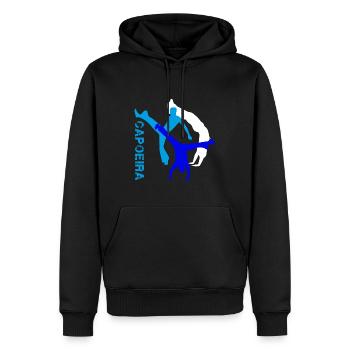 Capoeira,Sports,Graffiti,Coloré,Peinture - Sweat à capuche Premium bio Homme - noir - Devant - Nico (187cm)