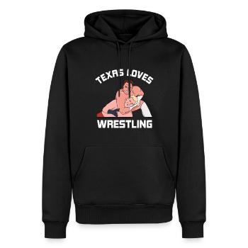 Texas Wrestling Design für stolze texanische Fans - Männer Premium Bio Hoodie - Schwarz - Vorne - Nico (187cm)