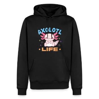 Axolotl Life Design für Axolotl-Liebhaber - Männer Premium Bio Hoodie - Schwarz - Vorne - Nico (187cm)