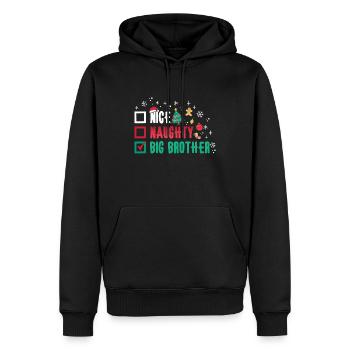 Weihnachten Bruder Humor Nice Naughty Big Brother - Männer Premium Bio Hoodie - Schwarz - Vorne - Nico (187cm)