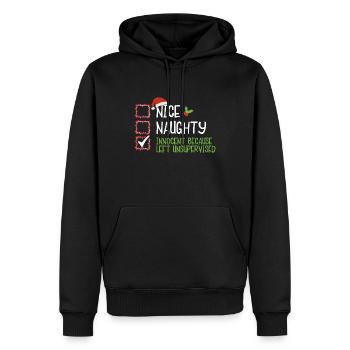 Noël drôle drôle humour Noël dire - Sweat à capuche Premium bio Homme - noir - Devant - Nico (187cm)