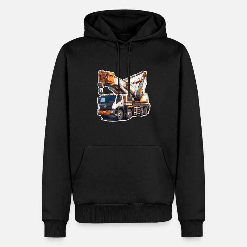 Kran / Baustelle / Seilwinde / Kransystem - Männer Premium Bio Hoodie - Schwarz