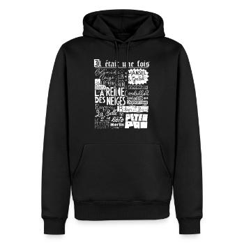 Il était une fois blanc - Sweat à capuche Premium bio Homme - noir - Devant - Nico (187cm)