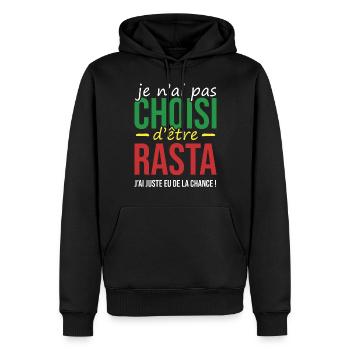 Cadeau pour rasta | rasta chanceux | cadeau drôle - Sweat à capuche Premium bio Homme - noir - Devant - Nico (187cm)