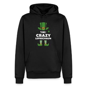 Le Crazy Leprechaun - Sweat à capuche Premium bio Homme - noir - Devant - Nico (187cm)
