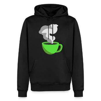 Kaffeetasse Illustration Minimalistisch Design - Männer Premium Bio Hoodie - Schwarz - Vorne - Nico (187cm)