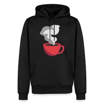 Kaffee Illustration Sticker Rote Kaffeetasse - Männer Premium Bio Hoodie - Schwarz - Vorne - Nico (187cm)
