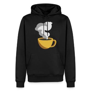 Kaffee Liebhaber Sticker Gelbe Kaffeetasse - Männer Premium Bio Hoodie - Schwarz - Vorne - Nico (187cm)