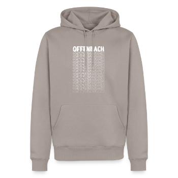 Offenbach Deutschland Stadt Schrift Skyline Heimat - Männer Premium Bio Hoodie - Taupe - Vorne - Nico (187cm)
