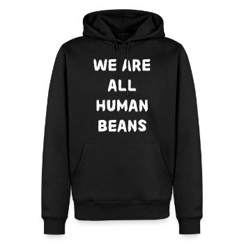 Human beans. Trend saying! - Men’s Premium Organic Hoodie - black - Front - Nico (187cm)