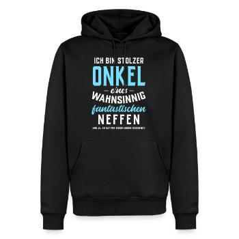 Stolzer Onkel eines fantastischen Neffen - Hoodie - Männer Premium Bio Hoodie - Schwarz - Vorne - Nico (187cm)