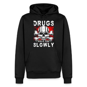 Entzug Clean Marihuana Nikotin - Männer Premium Bio Hoodie - Schwarz - Vorne - Nico (187cm)