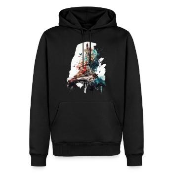 Eiffelturm - Männer Premium Bio Hoodie - Schwarz - Vorne - Nico (187cm)