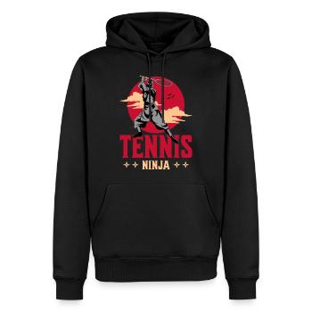 Padel Ninja Samouraï Raquette Japonaise Tennis - Sweat à capuche Premium bio Homme - noir - Devant - Nico (187cm)