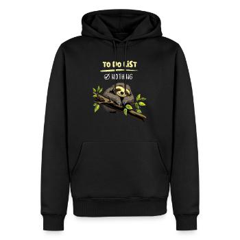 Süsses Faultier...Sloth has nothing to do - Männer Premium Bio Hoodie - Schwarz - Vorne - Nico (187cm)