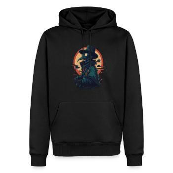 Docteur Peste en couleur - Sweat à capuche Premium bio Homme - noir - Devant - Nico (187cm)