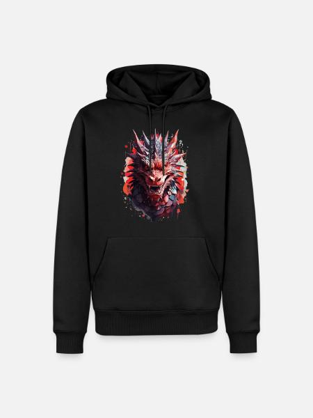 Düsterer Drache - Finstere Mystik - Männer Premium Bio Hoodie - Schwarz
