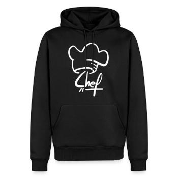 Patron - Sweat à capuche Premium bio Homme - noir - Devant - Nico (187cm)