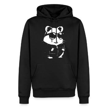 Funny Hamster with Sunglasses Hamsters - Men’s Premium Organic Hoodie - black - Front - Nico (187cm)