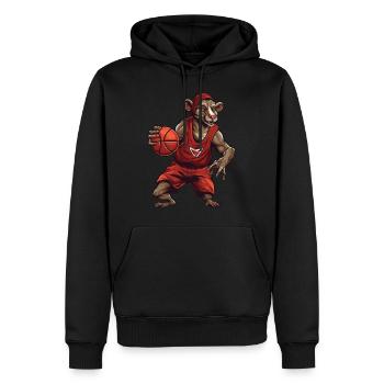 Ratten Basketballer - Männer Premium Bio Hoodie - Schwarz - Vorne - Nico (187cm)