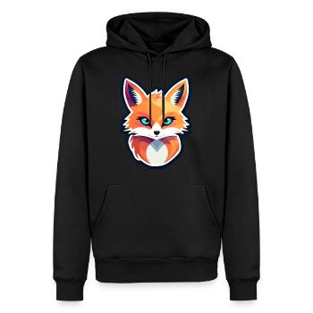 Dessin de renard - Sweat à capuche Premium bio Homme - noir - Devant - Nico (187cm)