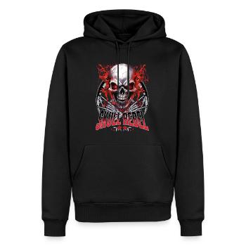 Crâne Crâne Squelette Moto Biker Gang - Sweat à capuche Premium bio Homme - noir - Devant - Nico (187cm)