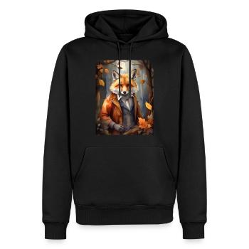 Fuchs - Männer Premium Bio Hoodie - Schwarz - Vorne - Nico (187cm)