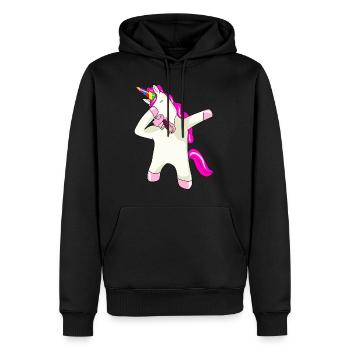 Einhorn Dab Dabbing Licorne - Sweat à capuche Premium bio Homme - noir - Devant - Nico (187cm)