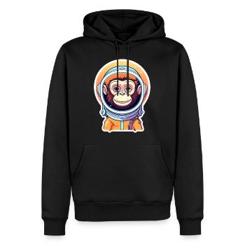 Affe Astronaut Illustration - Männer Premium Bio Hoodie - Schwarz - Vorne - Nico (187cm)