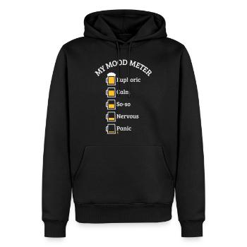 My Mood Meter (Beer Drinker / V2 / NEG) - Men’s Premium Organic Hoodie - black - Front - Nico (187cm)