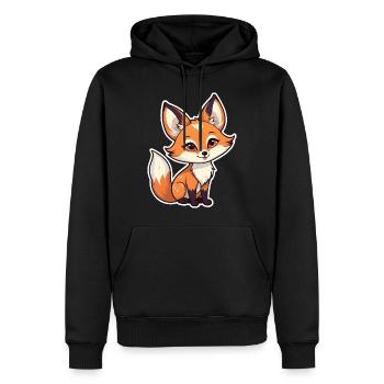 Fox Illustration - Men’s Premium Organic Hoodie - black - Front - Nico (187cm)