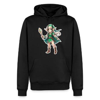 Elf Fantasy Illustration - Men’s Premium Organic Hoodie - black - Front - Nico (187cm)