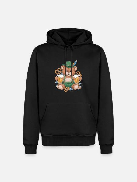 Bär Bier Bretzeln Bayern - Sweat à capuche Premium bio Homme - noir