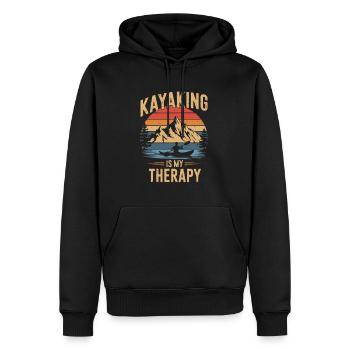Kayak Spruch vintage - Männer Premium Bio Hoodie - Schwarz - Vorne - Nico (187cm)