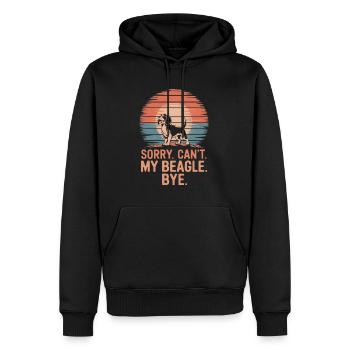 Beagle Dicton Rétro Vintage - Sweat à capuche Premium bio Homme - noir - Devant - Nico (187cm)