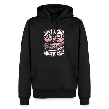 Muscle Car Voiture De Course Femme Disant - Sweat à capuche Premium bio Homme - noir - Devant - Nico (187cm)