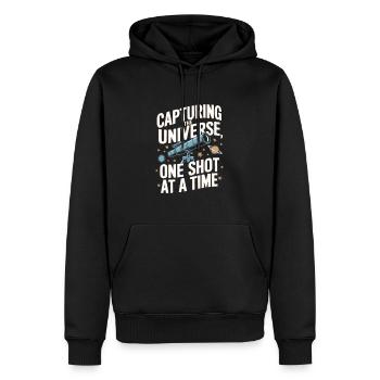 Astrofotografie Teleskop Astronomie - Männer Premium Bio Hoodie - Schwarz - Vorne - Nico (187cm)